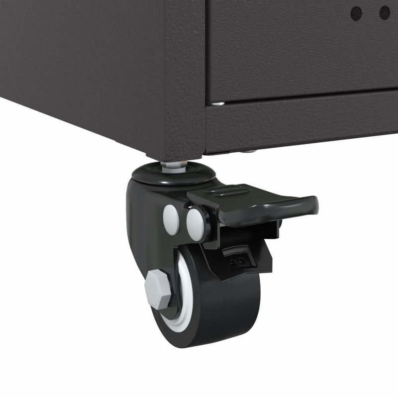 Aneyah 36cm W Steel Bedside Table, Black