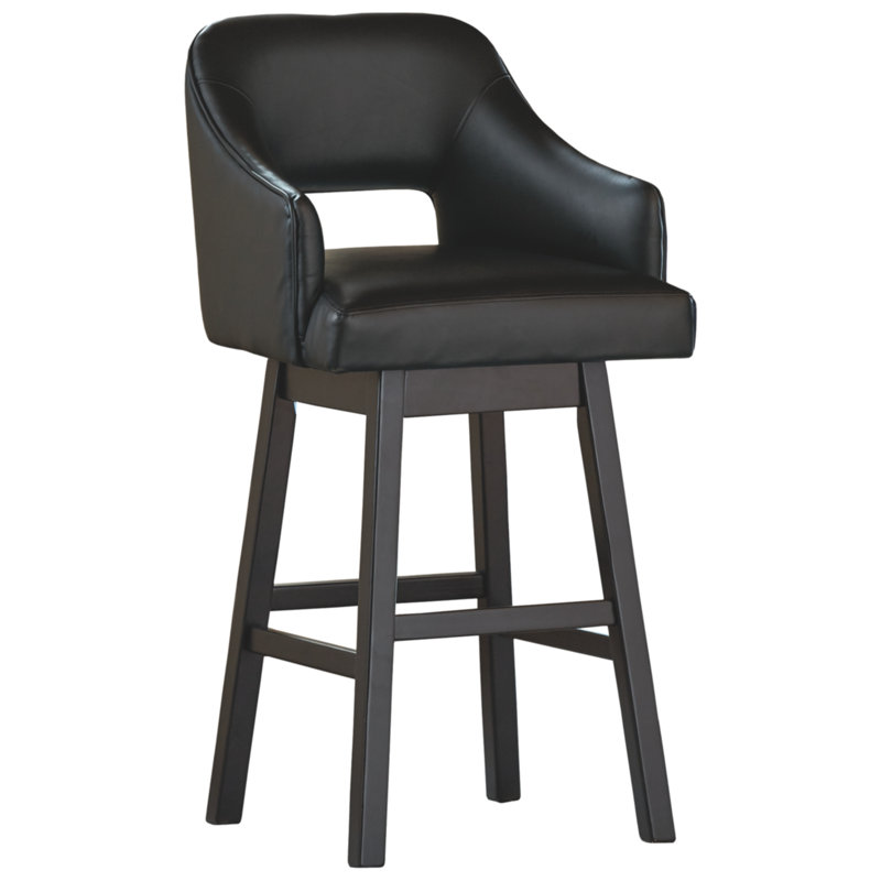 Tabouret pivotant Nestor, Tabouret de bar (siège d'une hauteur de 31 po), Noir