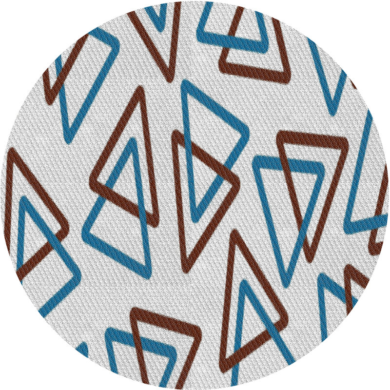 Tapis gris motif/mauve/bleu, Rond 3 pi
