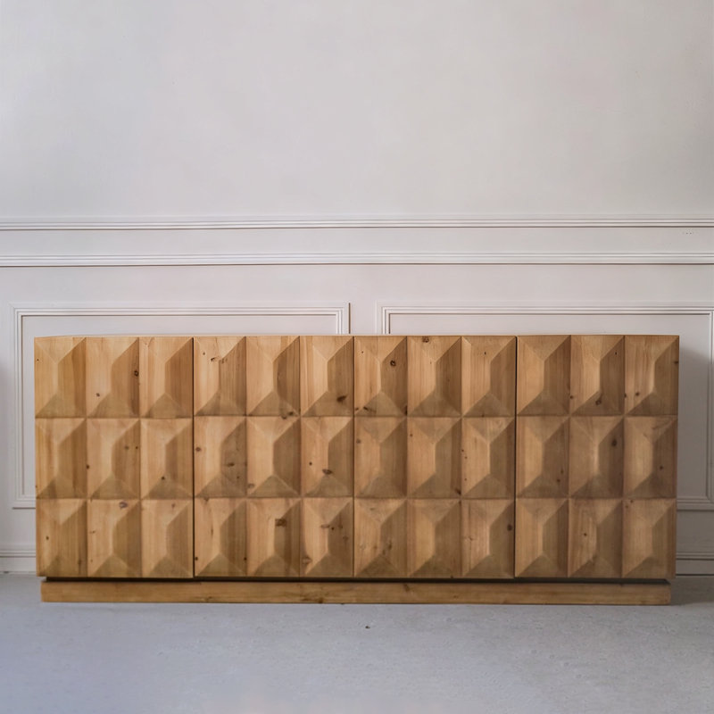Retro Burlywood Solid Wood Sideboard