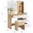 Vanity Desk With Led Mirror, Makeup Vanity Desk With 4 Drawers, Power Outlets, Storage Stool, Storage Shelves & Hair Dryer Holder , Adjustable 3 Lighting Modes, Makeup Vanity Set For Bedroom-1983691831