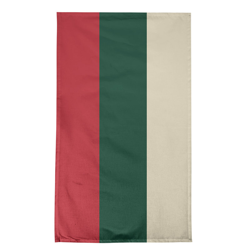 Serviette de thé hockey Anaheim, Sergé de coton, Rouge Iron Range / vert forêt / blé du Minnesota