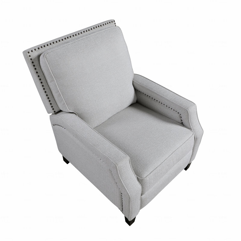 Fauteuil inclinable en tissu d'ameublement rembourré en chenille gris