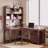 Tan Rectangular Solid Wood  desk-399246978-399246976