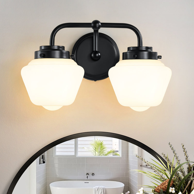 2 - Light Dimmable Vanity Light, Matte Black