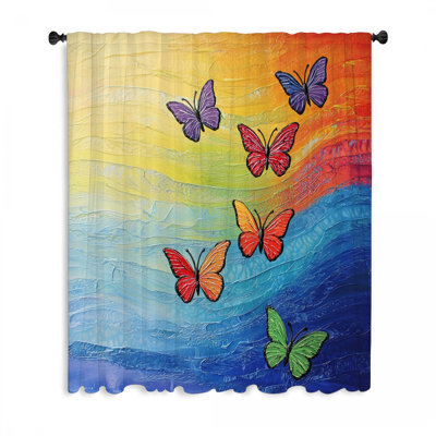 Rideaux de fenêtre Butterflies In Flight, Nature Blockout & Sheer - 1 panneau