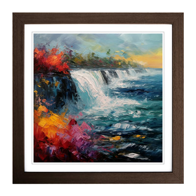 Niagara Falls Palette Knife Painting - Framed Print