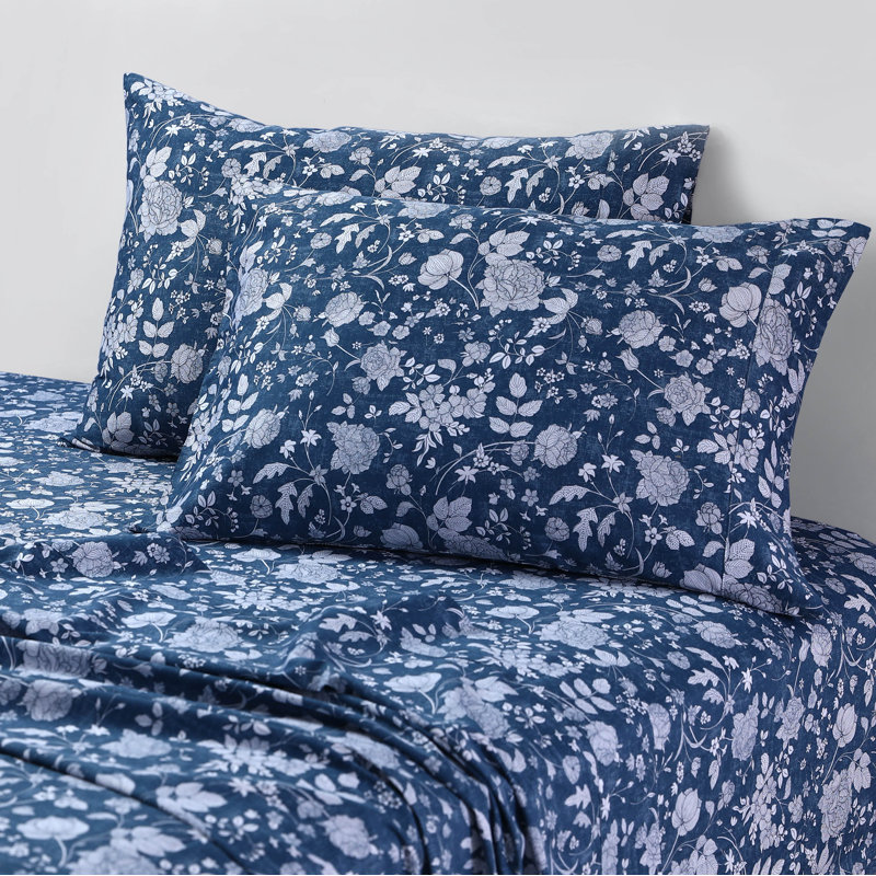 Sateen Floral Sheet Set, Queen