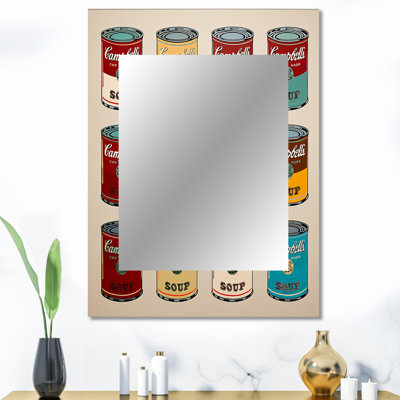 Pop Art soupe Collage I - miroir mural lait, miroir décoratif traditionnel, impression d'art en métal