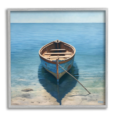 bb-416-Framed Rowboat on Calm Shore by RB Wrapped Canvas Print