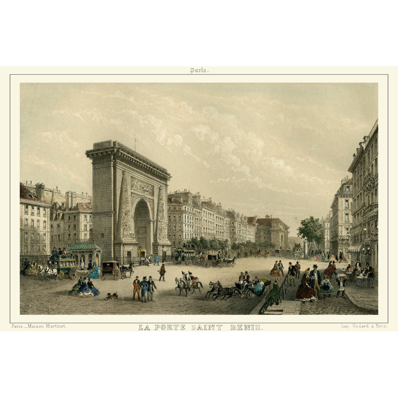 La Porte Saint Denis 1 Piece Wrapped Canvas Wall Art, 51cm H x 76cm W