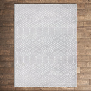 Tricia Geometric Light Gray Area Rug