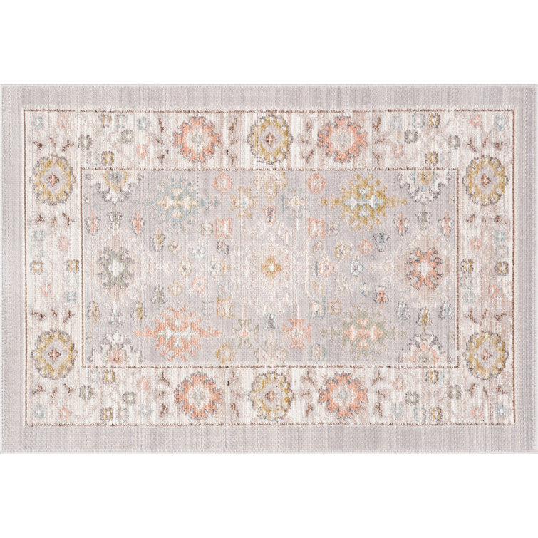 Camilla Traditional Oriental Cream Polyester Area Rug