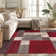 Allyne Geometric Red/Gray Non-Slip Rubberback Area Rug