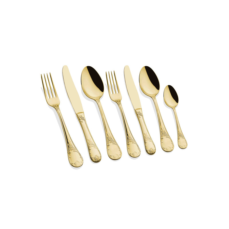 Friedens 42 Piece Cutlery Set, Service For 6, Gold