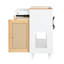 Elegant Cat Litter Box House With Charging Socket And Accessories Storage - Beige White 31 Shelter Scratching Area Compartment