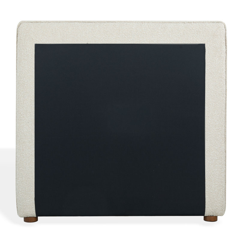 Callahan Upholstered Bed, Twin, Light Beige Boucle