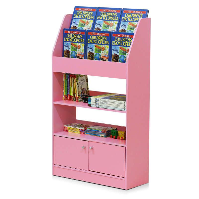 65cm Book, Magazine, Display Storage Cabinet, Pink