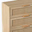 Commode de chambre à coucher en rotin avec commode en bois