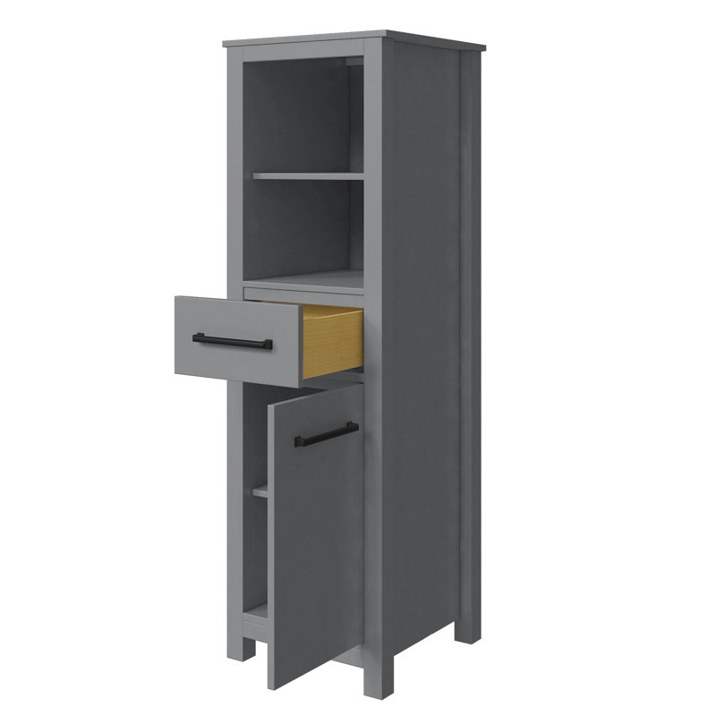 Armoire à linge sur pied en MDF Amber, Gris