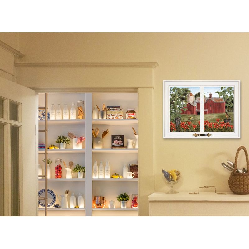 «Summer Days», art mural encadré pour le salon et la maison par Billy Jacobs, Cadre blanc