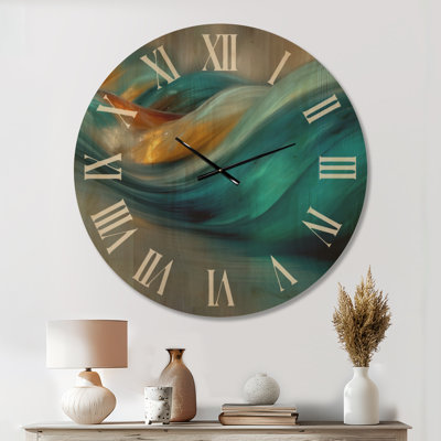 Grande horloge murale en bois Coastal