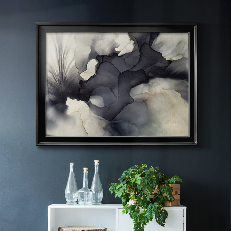 Toile tendue avec châssis sonore et couleur, H 30 po x l 44 po x P 1,5 po, Noir, noir, noir, noir