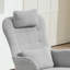 Chaise berçante rembourrée avec appui-tête et coussin en bois, chaise berçante moderne à haut dossier Boucle, structure en acier et base en bois de hêtre