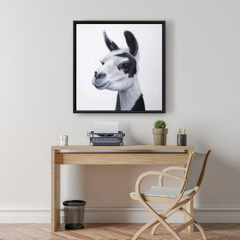 «Black & White Lama», H 24 po x l 24 po