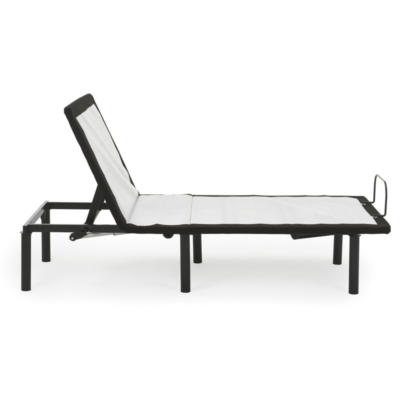 Twin Xl Metal Bed, Head Movement Managed With Wired Remote, Grey, Alleviate Joint Positioning Via Discomfort