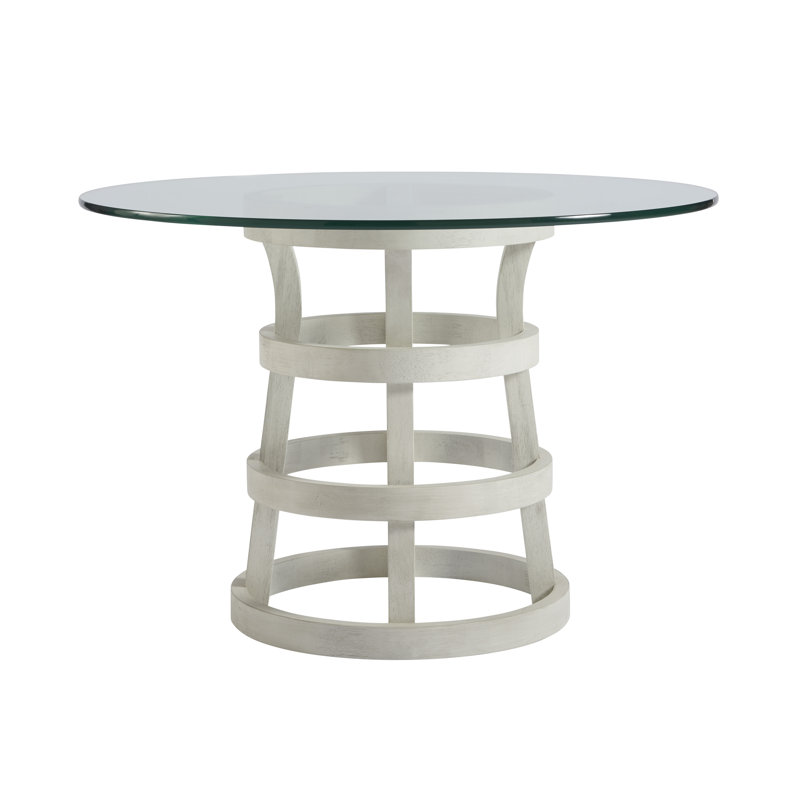 Round Glass Dining Table, 30" H x 44" L x 44" W