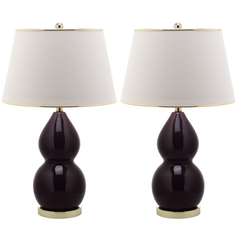 Ceramic Table Lamp, Dark Purple