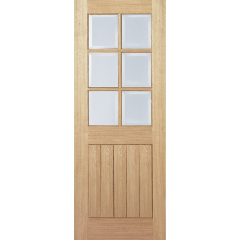 Mexicano Glazed Unfinished Oak Internal Door, 198.1 cm H x 83.8 cm W x 3.5 cm D, Unfinished Oak