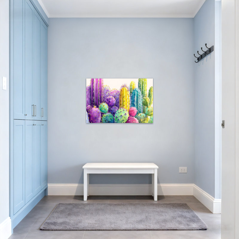 Plantes et fleurs, impression de jardin de cactus colorés Z251224084240944417, H 24 po x l 36 po