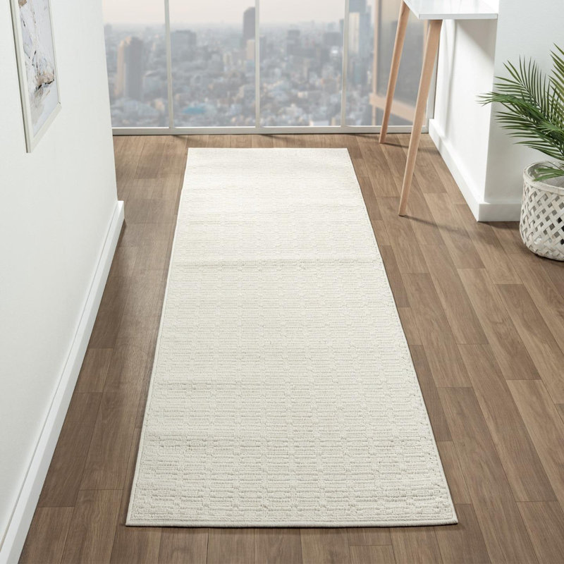Solid Textured Area Rug, Runner 2' x 8'