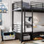 European Single (90 X 200 Cm) Bunk Bed with Storage Included with Built-in Ladder Included-1618095812