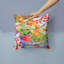 Coussin décoratif intérieur/extérieur carré à fleurs avec un côté de citrons