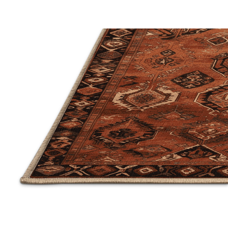 Tapis brun lavable à la machine, Rectangulaire 7 pi x 10 pi