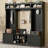 ON-TREND Wide Design Hall Tree With Storage And Bench, 4-IN-1 Multi-Functional Entryway Bench With Coat Rack And Shoe Cubbies, Practical Furniture For Hallway, Black(OLD SKU: SD000025AAB)-1469236417