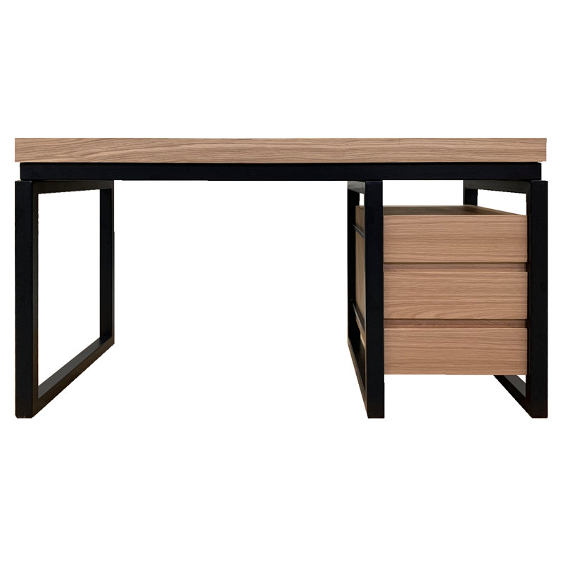 Adeley Metal Base Writing Desk, Right Hand