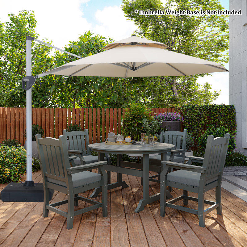 Parasol en porte-à-faux 129,92 po Rosealie, Beige