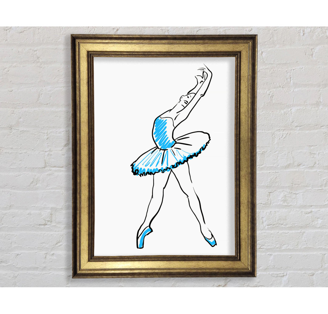 Blaue Ballerina 1 Gerahmter Druck