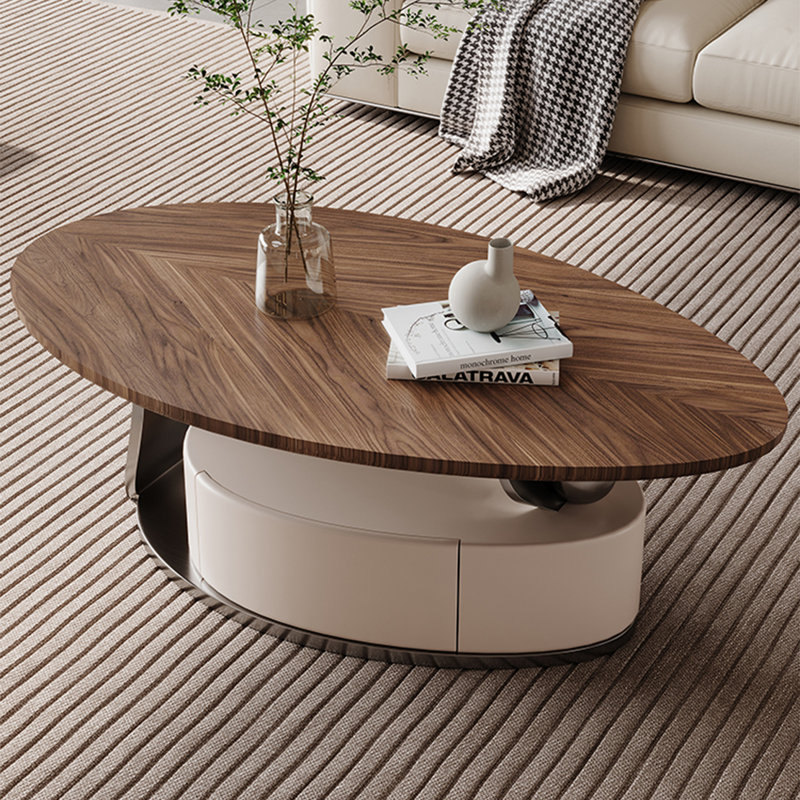 Light luxury oval storage coffee table