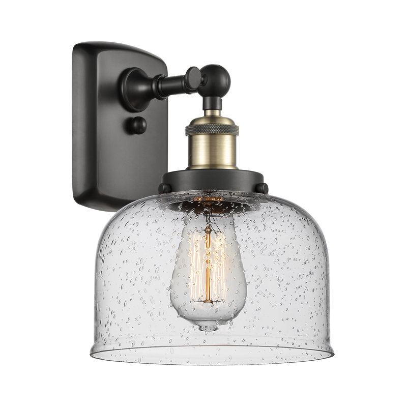 Applique murale 1 lumière 8 po Ballston Urban Bell, Ampoule non incluse, Grainé, Laiton antique noir