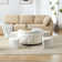Aolaith Upholstered Storage Swivel Coffee Table With 4 Small Ottomans