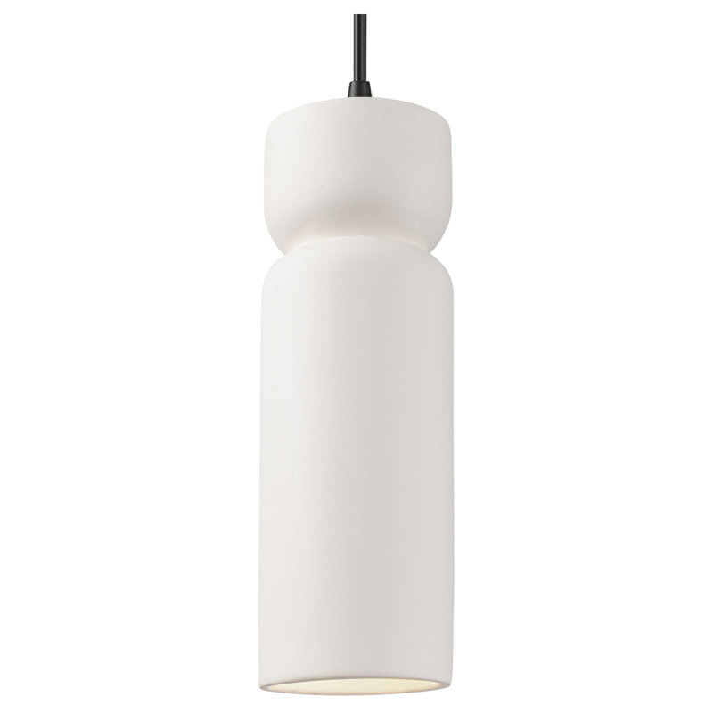 Luminaire suspendu simple en forme de sablier Breeona, Bisque, Noir mat