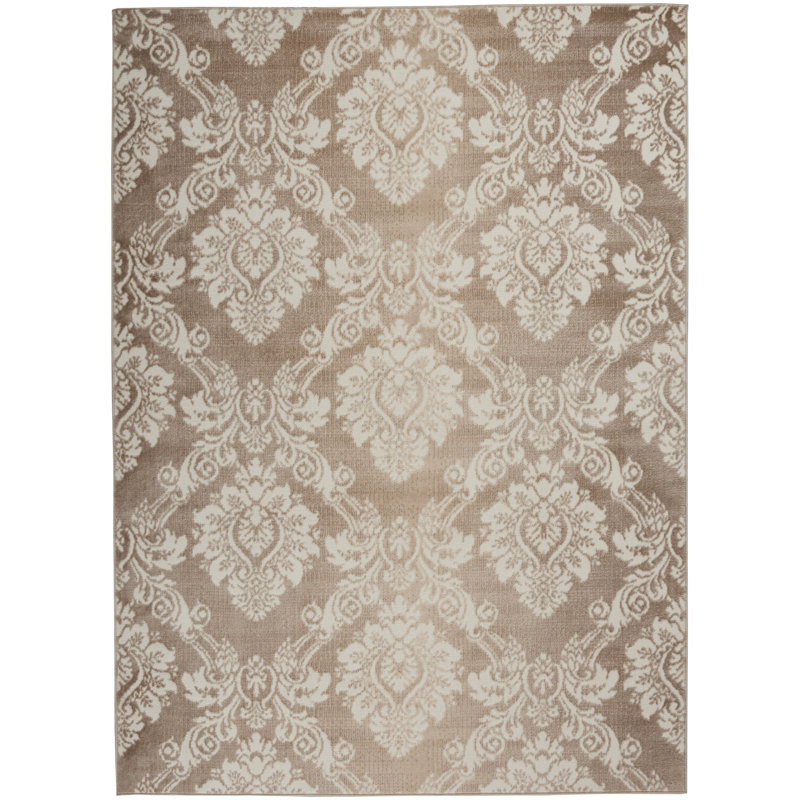 Tapis floral ivoire Rheba, Rectangle 4 pi x 6 pi