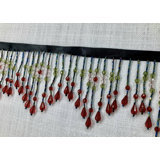 Lucite Crystal Beaded Fringe Fabric