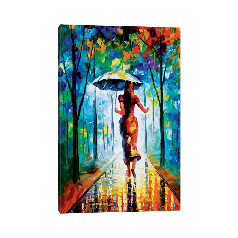 Courir vers l'amour II par Leonid Afremov - reproduction de peinture encadrée, H 26 po x l 18 po x 1,5 po, Toile tendue