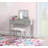 Fidelmar 36" 2-Drawer Flip Top Mirror Vanity with Butterfly Print Stool-54311189